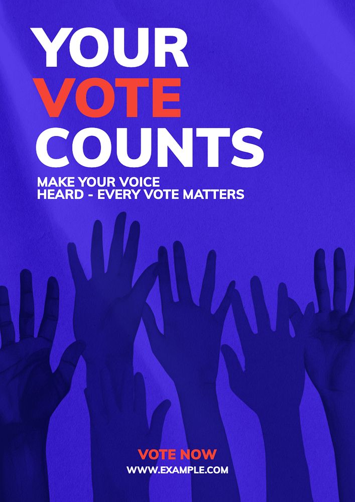 Voting poster template, editable text and design