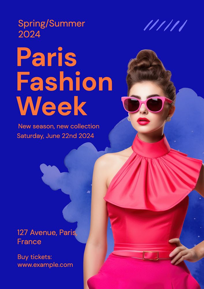 Paris fashion week poster template, editable text and design