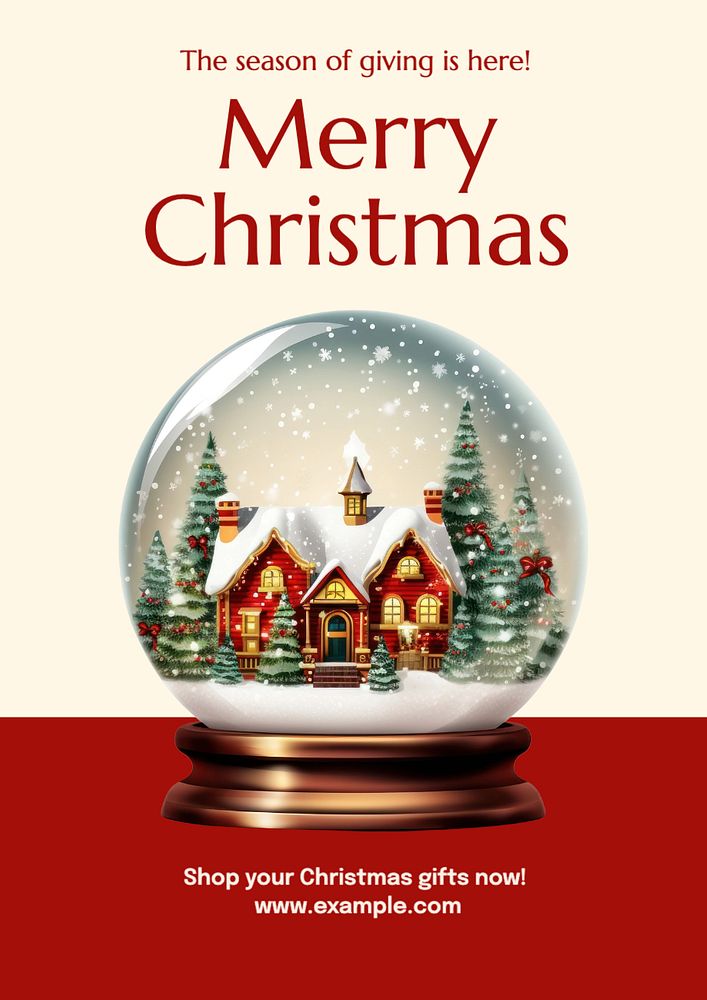 Merry Christmas poster template, editable text and design