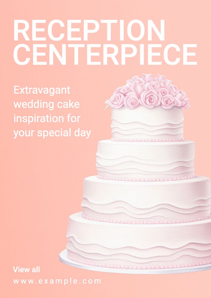 Reception centerpiece poster template, editable text and design