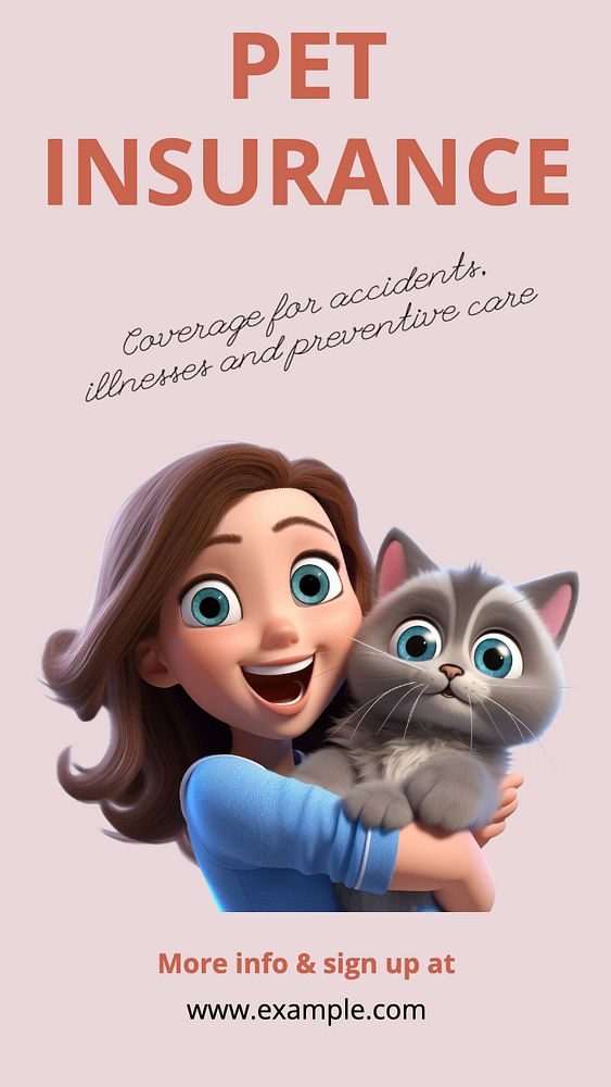 Pet insurance Instagram story template, editable text