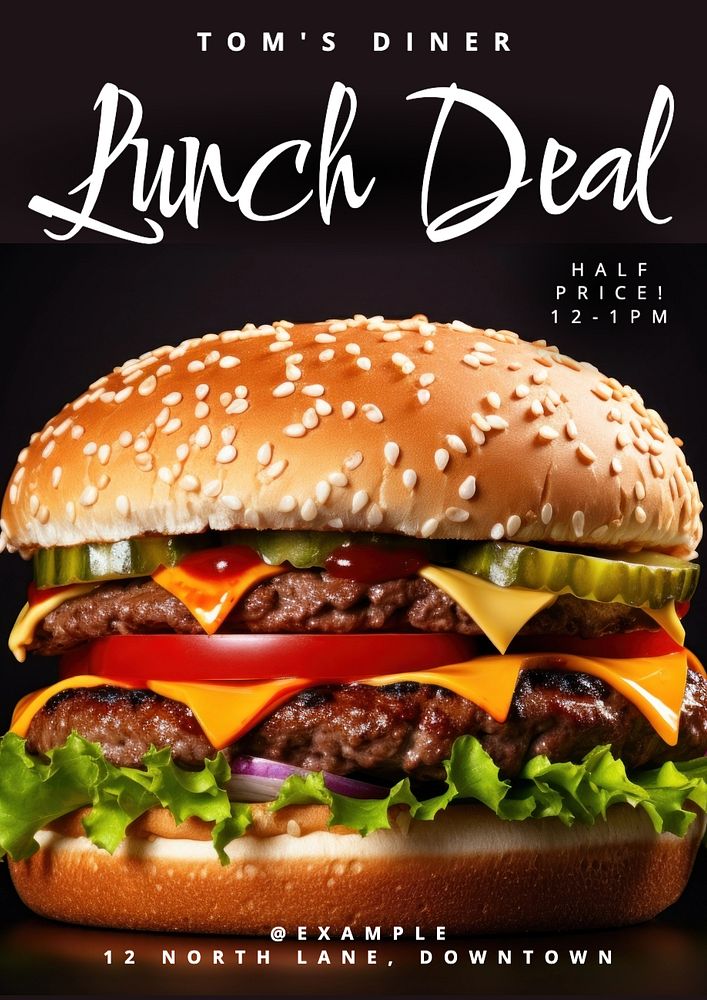 Lunch deal poster template, editable text and design