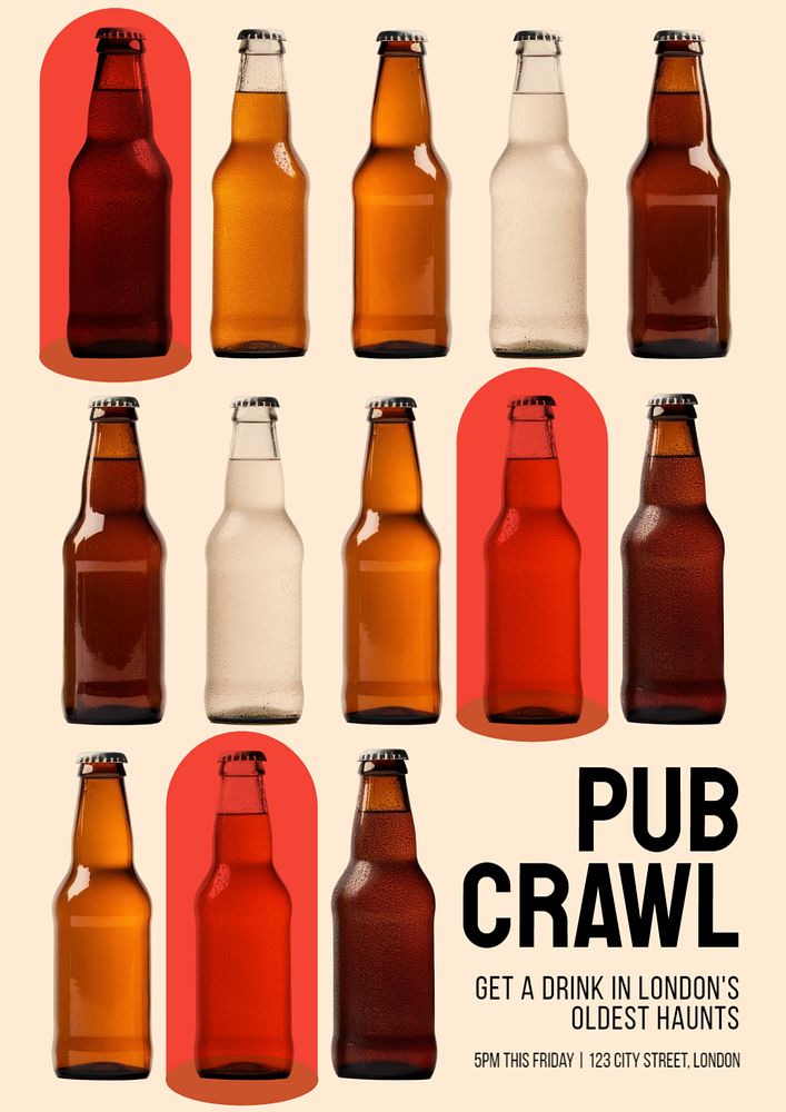 Pub crawl poster template | Premium Editable Template - rawpixel