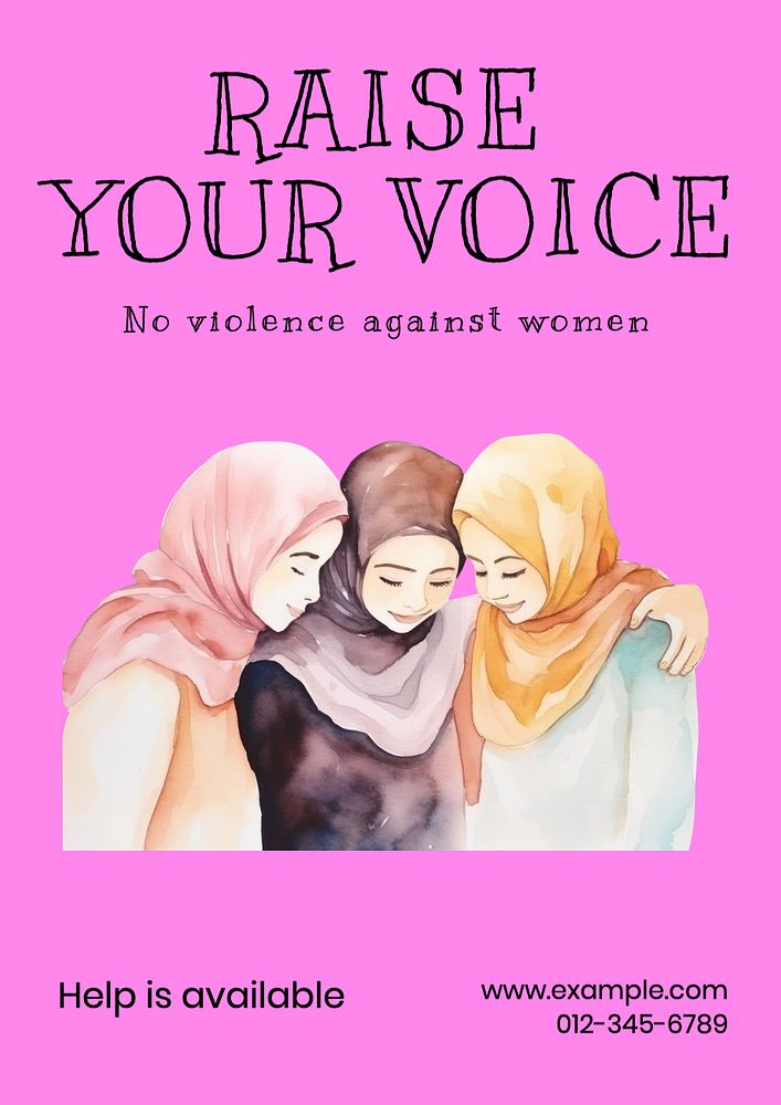 Raise your voice poster template, editable text and design