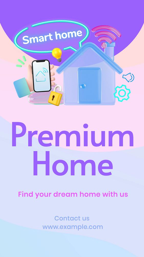 Premium home Instagram story template, editable text