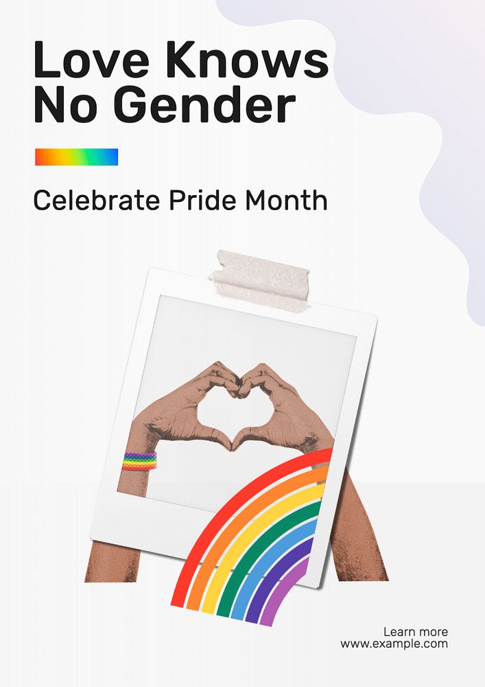 Pride month poster template, editable text and design