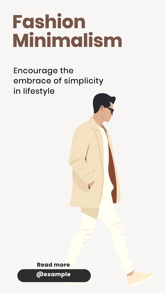 Fashion Minimalism Instagram story template, editable text