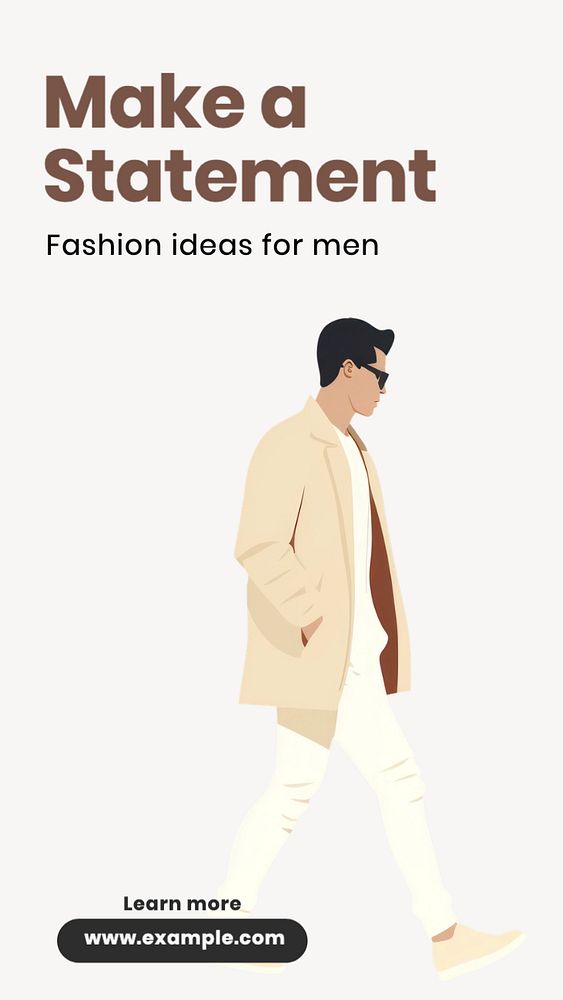 Men's fashion ideas Instagram story template, editable text