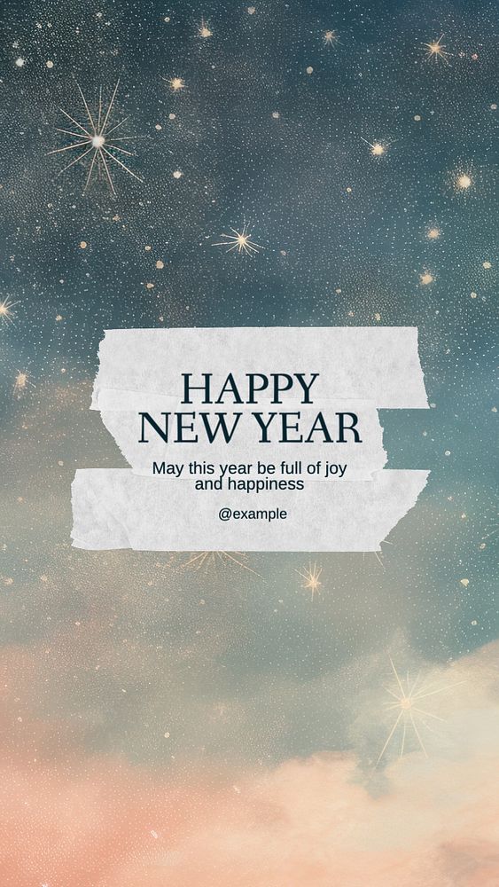 Happy new year Instagram story template, editable text