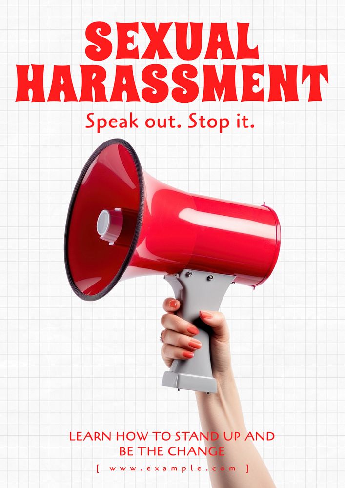 Sexual harassment poster template, editable text and design