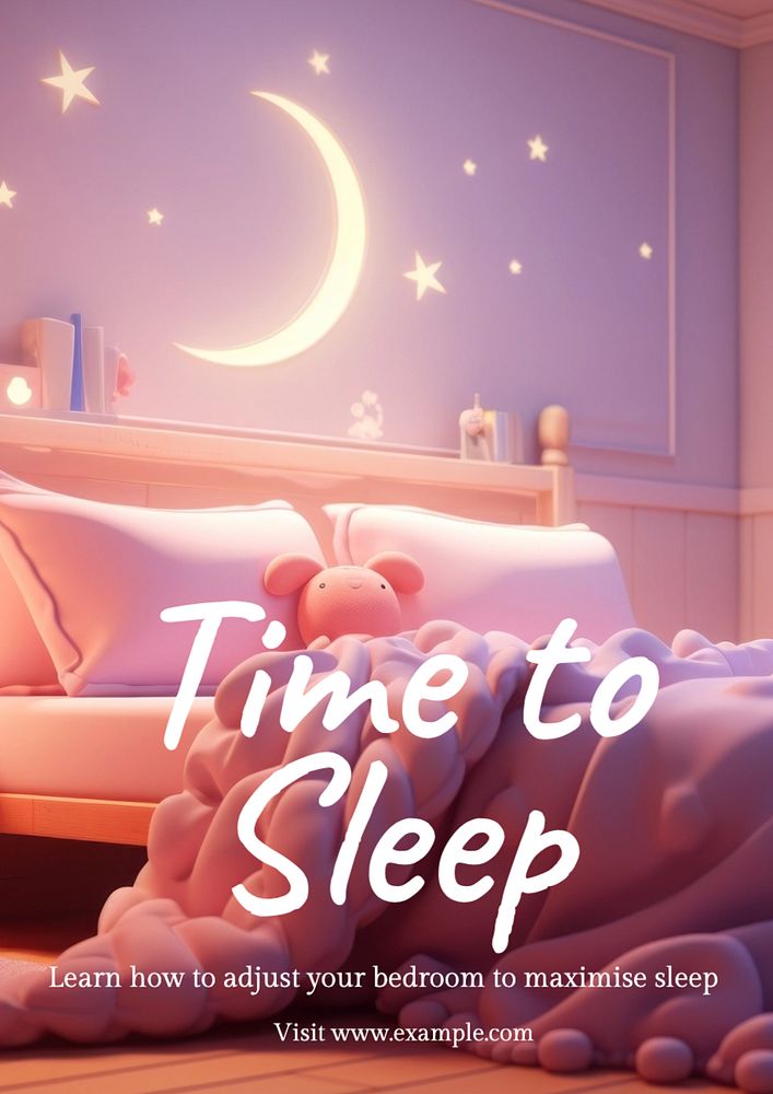 Improve sleep poster template, editable text and design