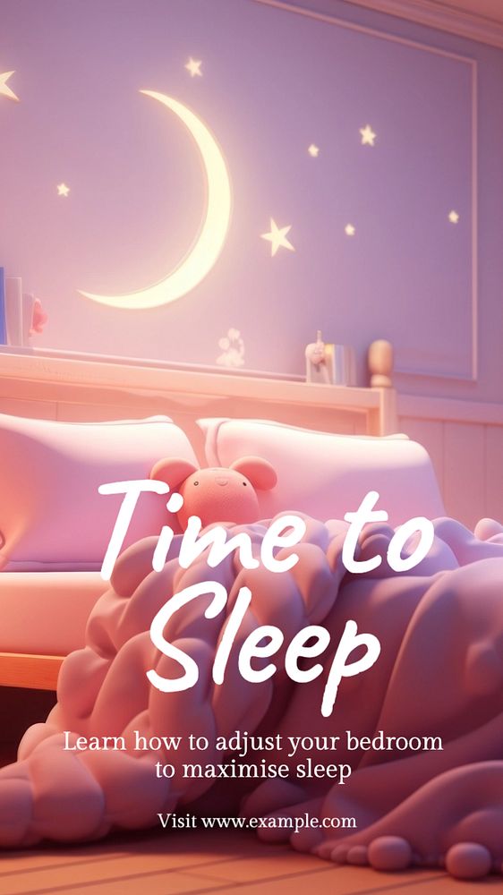 Improve sleep Instagram story template, editable text