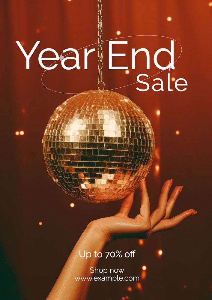 Year end sale poster template, editable text and design