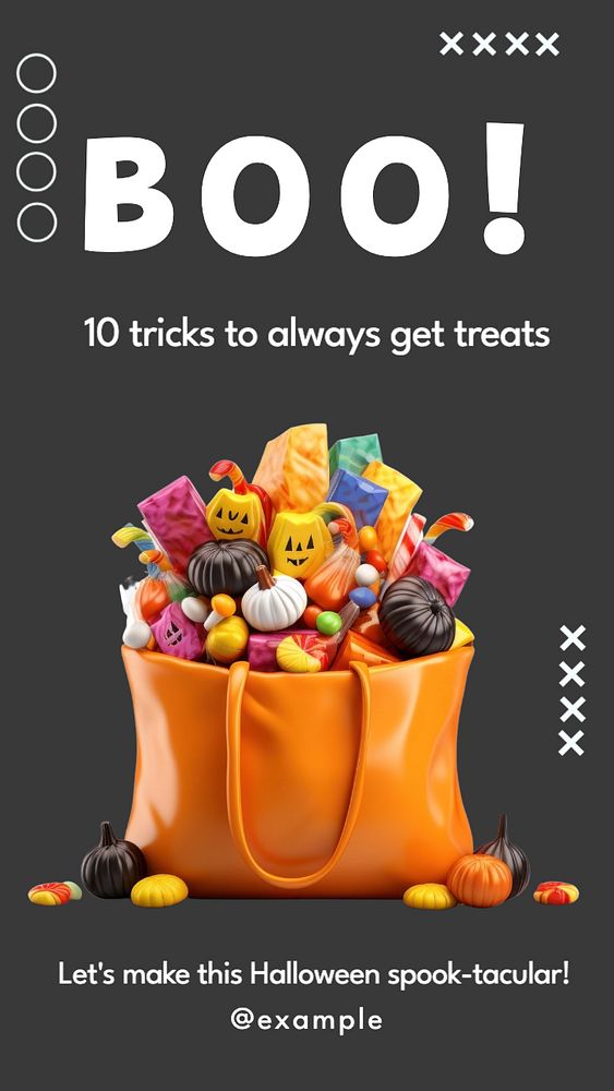 Halloween tricks Instagram story template, editable text