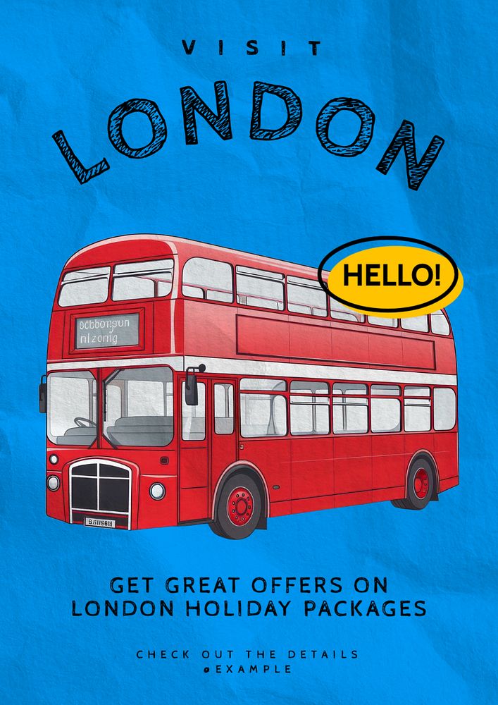 London holiday poster template, editable text and design