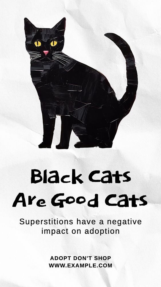 Black cats Instagram story template, editable text