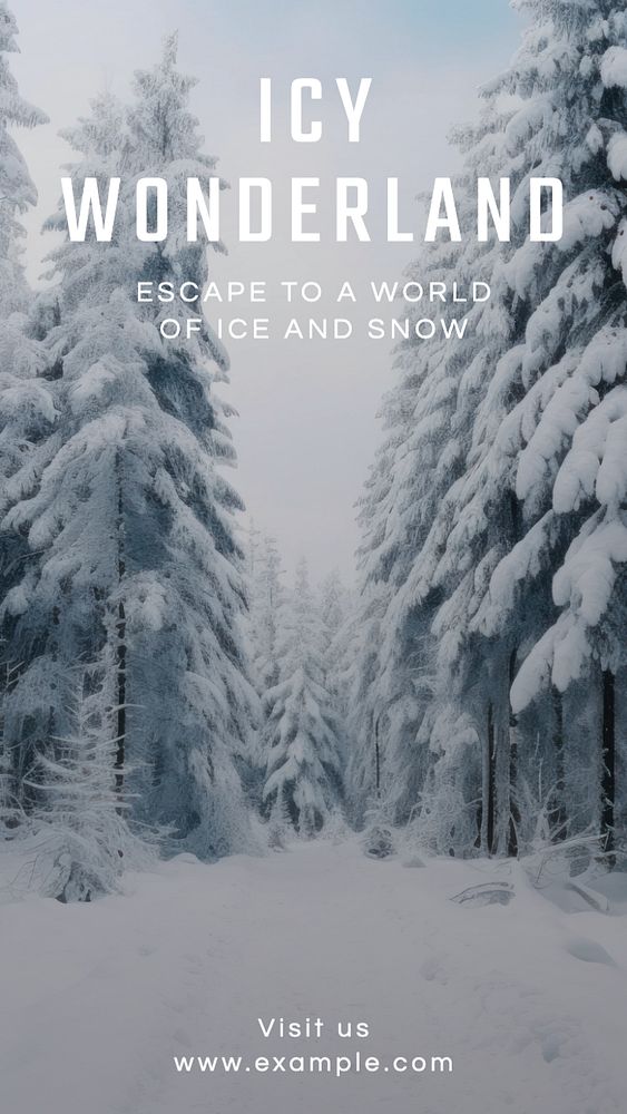 Icy wonderland world Instagram story template, editable text