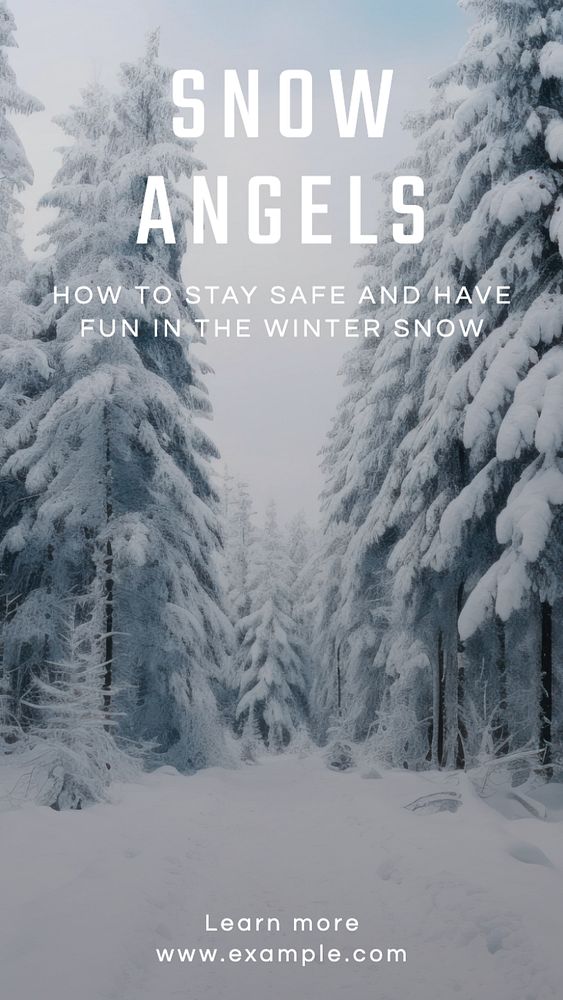 Snow angels Instagram story template, editable text