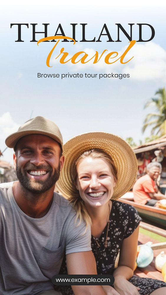 Thailand travel Instagram story template, editable text