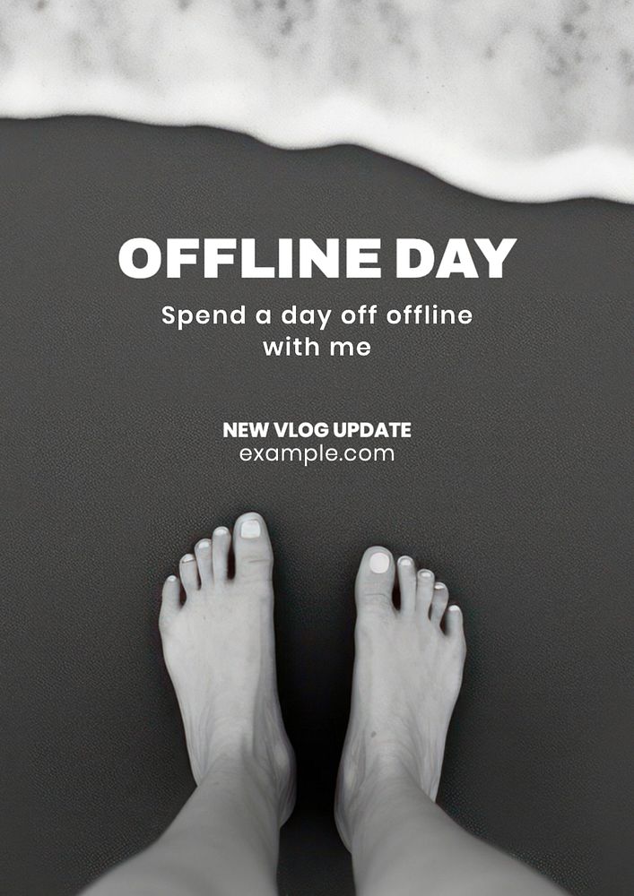 Offline day poster template, editable text and design