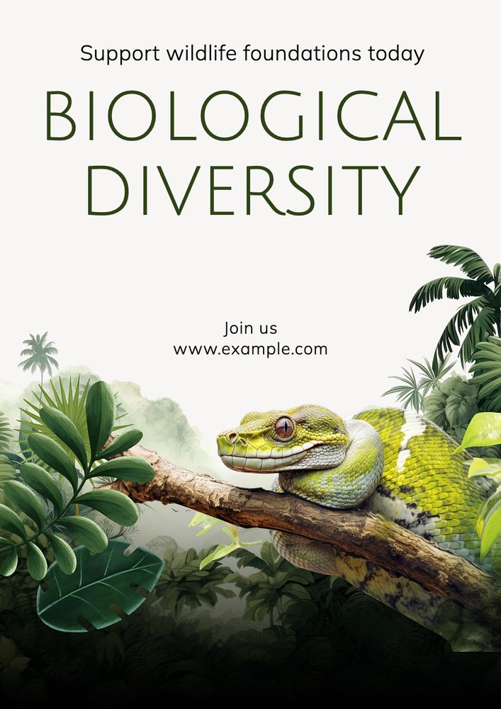 Biological diversity poster template, editable text and design