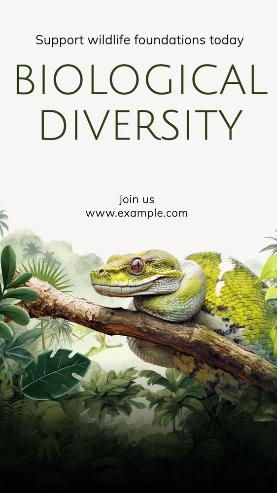 Biological diversity Instagram story template, editable text