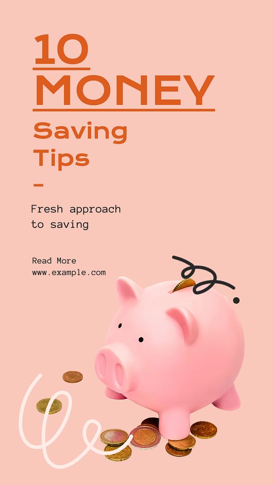 Money saving Instagram post template, editable text