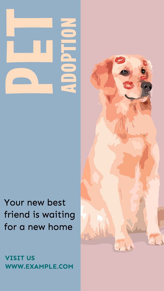 Pet adoption social story template, editable Instagram design