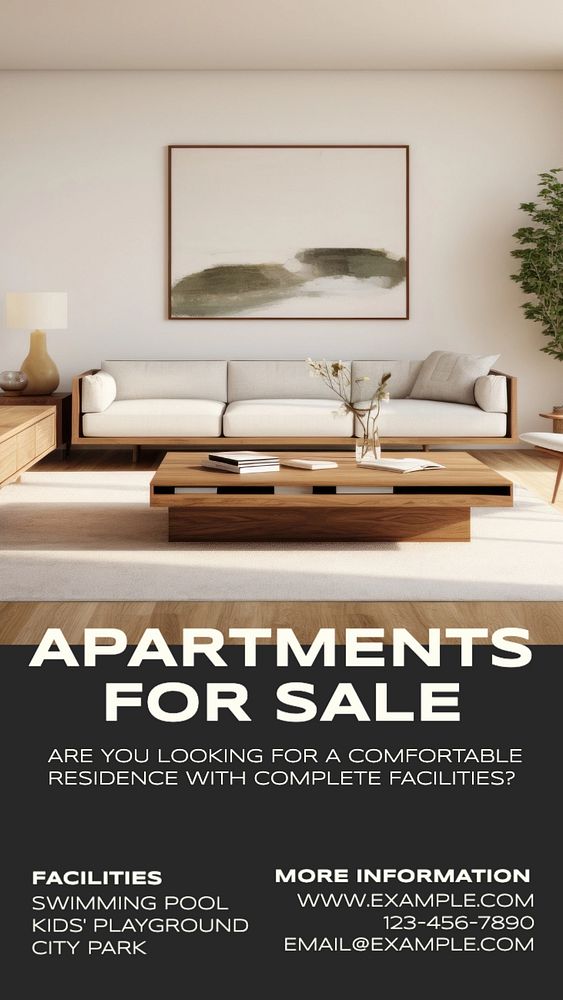 Apartment for rent social story template, editable Instagram design