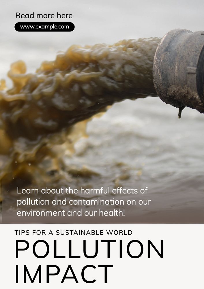 Pollution impact poster template, editable text and design