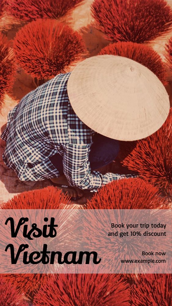 Visit vietnam social story template, editable Instagram design