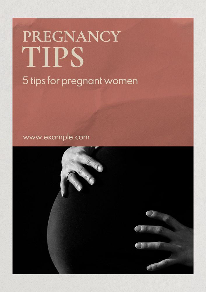 Pregnancy tips poster template, editable text and design