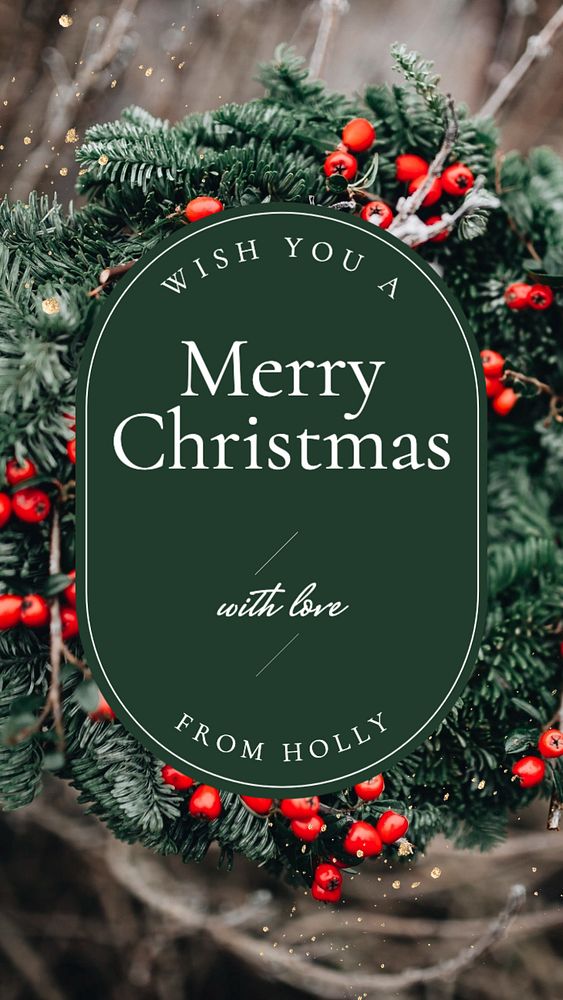 Merry Christmas social story template, editable Instagram design