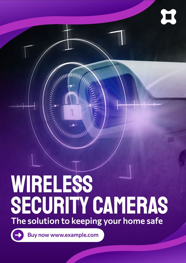 Security cameras poster template, editable text and design