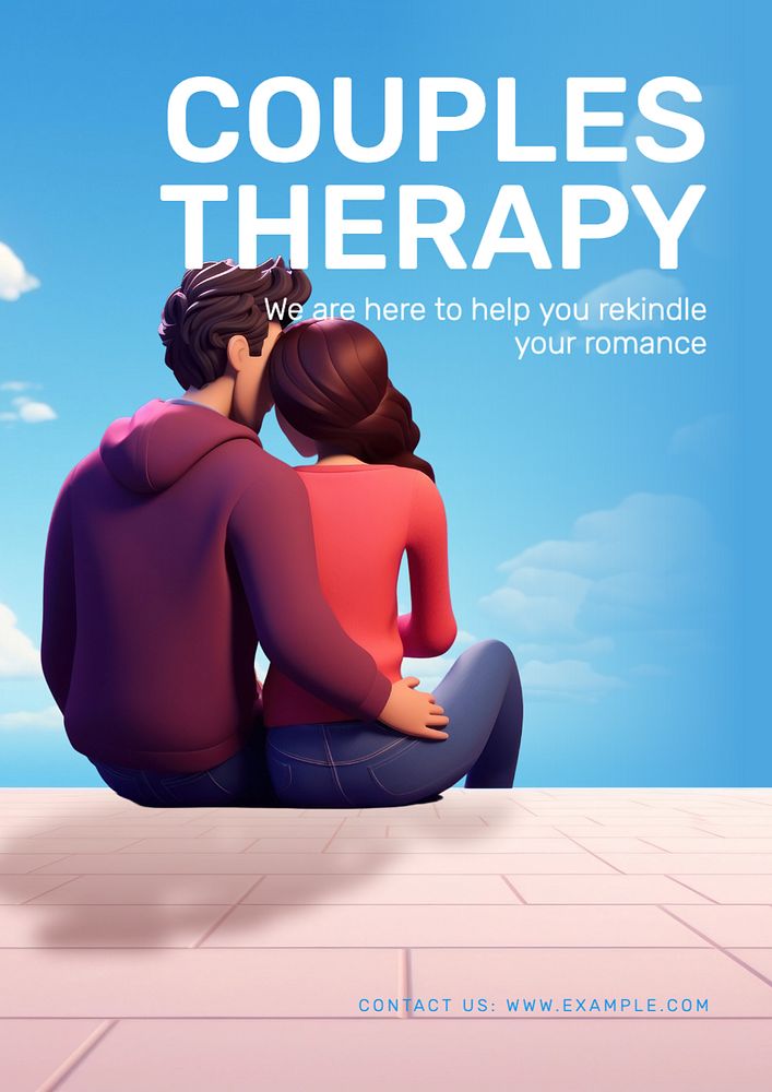 Couple therapy poster template, editable text and design