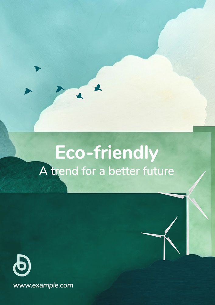 Eco-friendly poster template, editable text and design