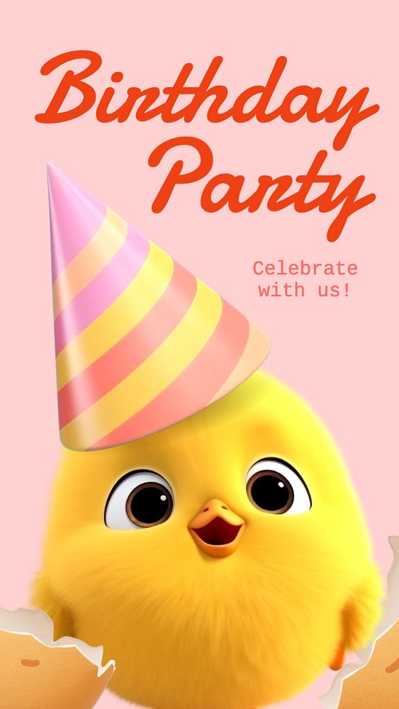 Birthday party Instagram story template, editable text