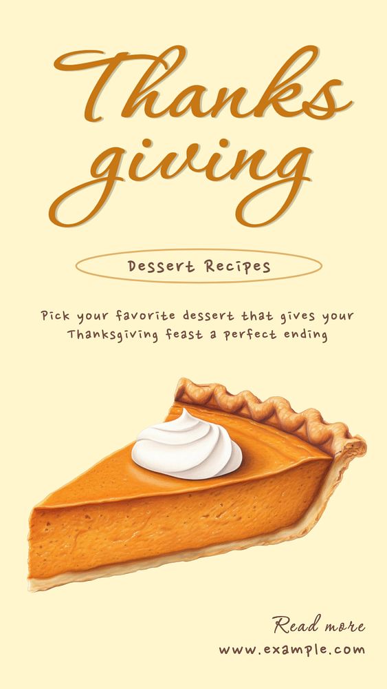 Thanksgiving dessert Instagram story template, editable text