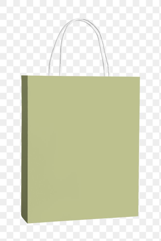 Green shopping bag png mockup element, editable design