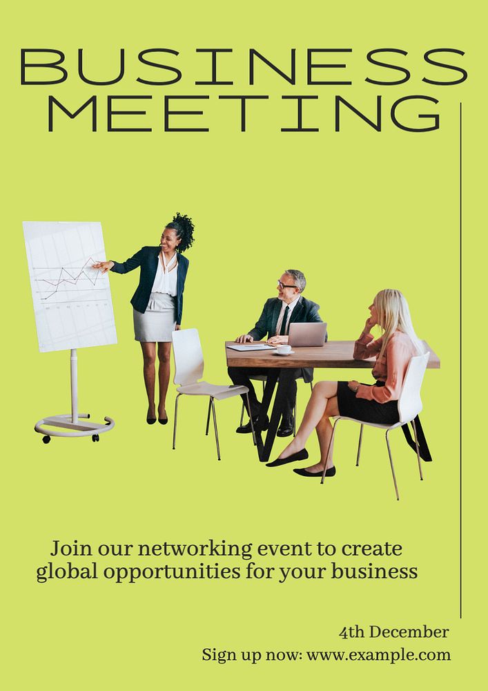 Business meeting  poster template, editable text and design