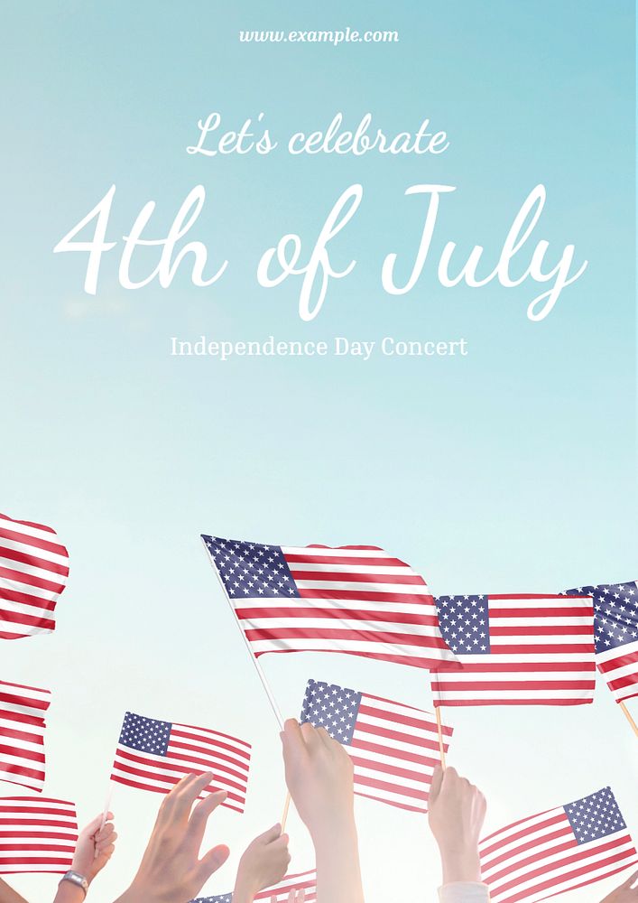 4th of July poster template editable design