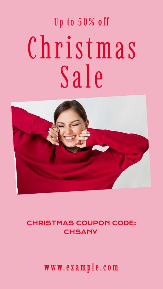 Christmas sale  social story template, editable Instagram design