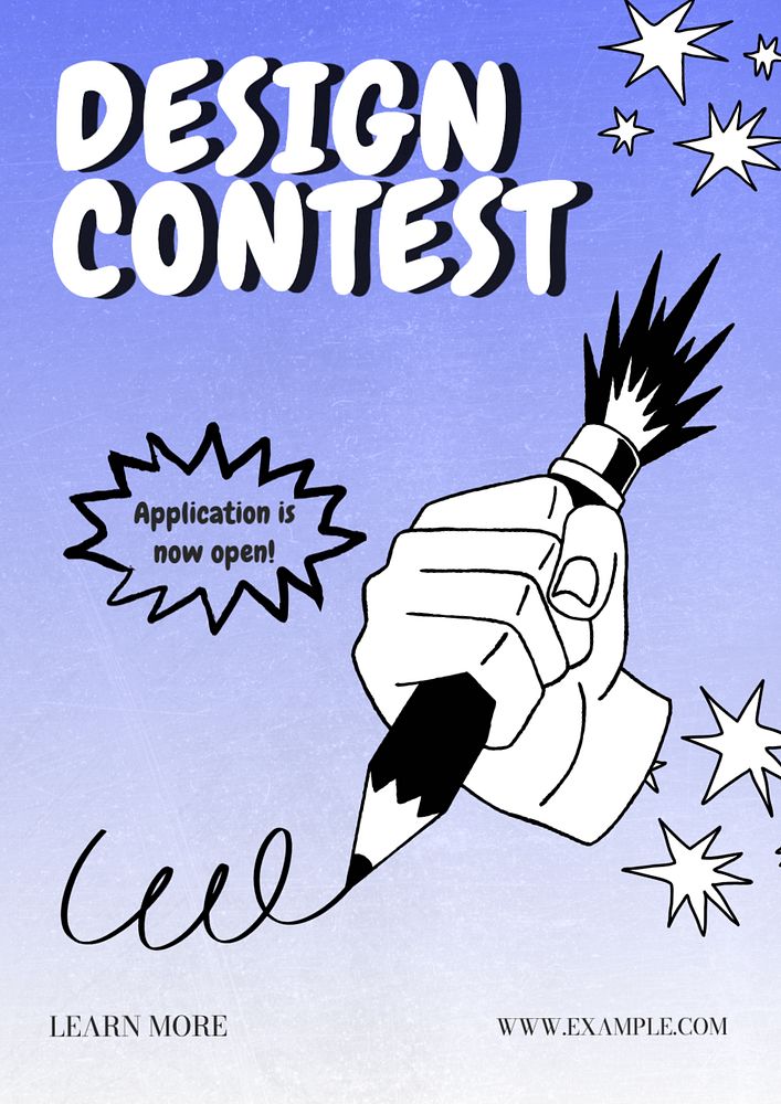 Design contest poster template, editable text and design