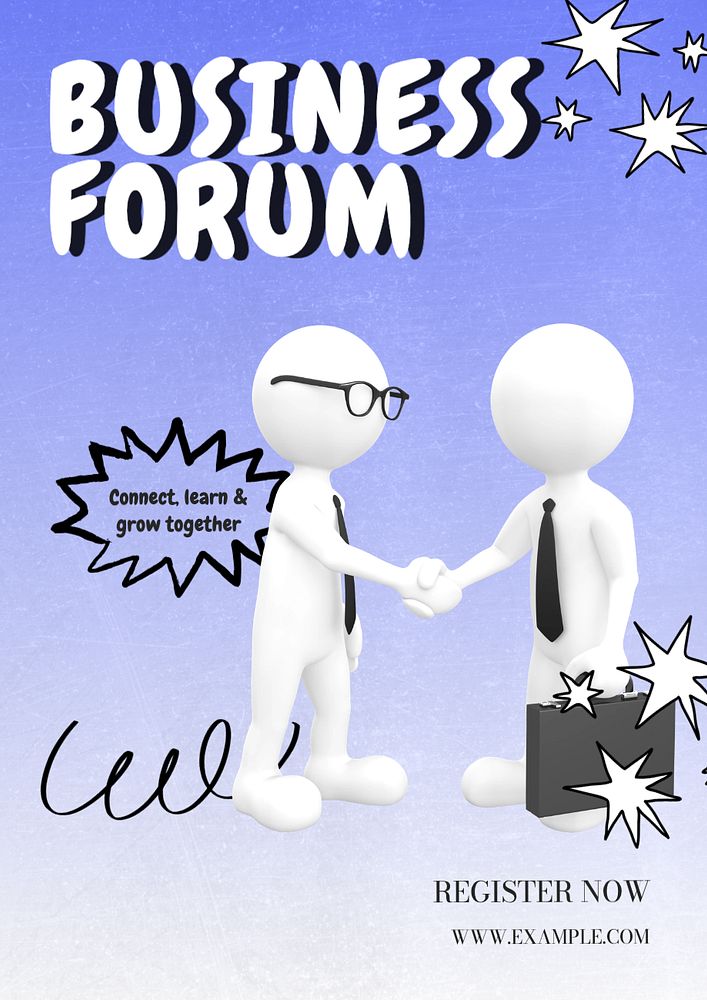 Business forum poster template, editable text and design