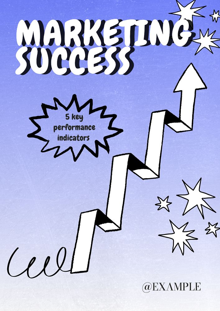 Marketing success poster template, editable text and design