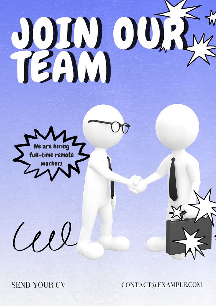 Join our team poster template, editable text and design