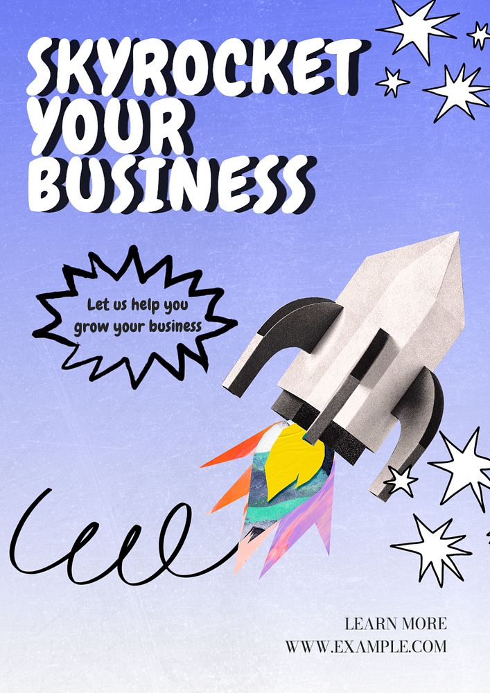 Skyrocket your business poster template, editable text and design