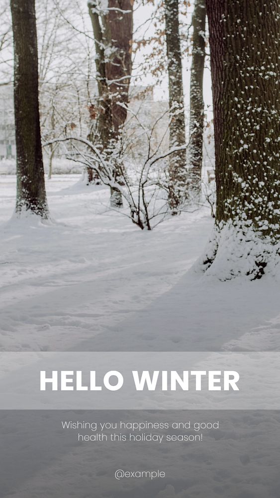 Hello winter wish Instagram story template, editable design