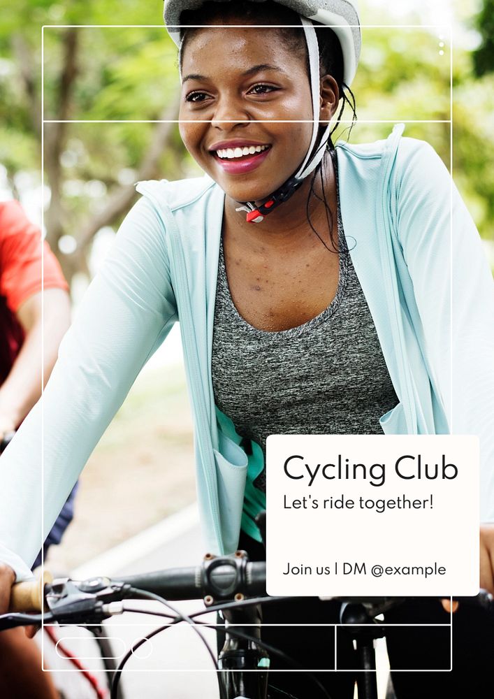 Cycling club  poster template, editable text and design