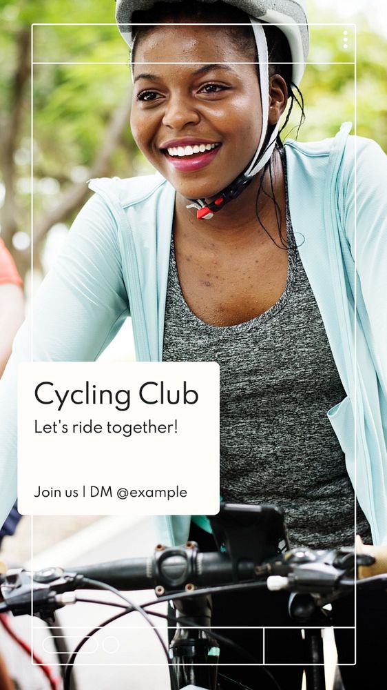 Cycling club  Instagram story template, editable text